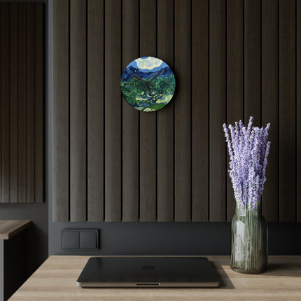 Olive Trees by Vincent Van Gogh Acrylic Wall Clock, Round and Square