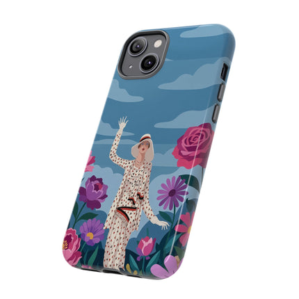 🌺👒 The Grand Flower Promenade Phone Case – Art Deco Fashion Illustration