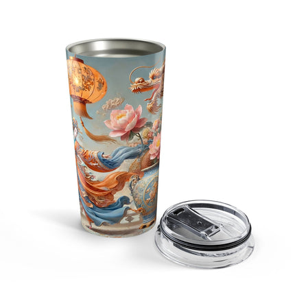 Golden Dragon & Lantern Lady Tumbler 20oz – Imperial Dragon & Elegant Harmony