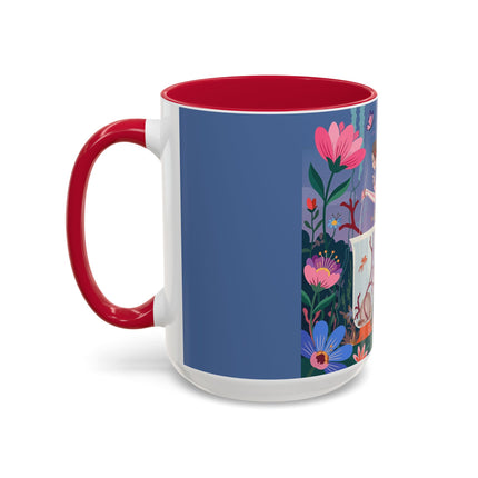 The Lady Of The Enchanted Aquarium Colorful Mugs – Art Deco Aquatic Elegance