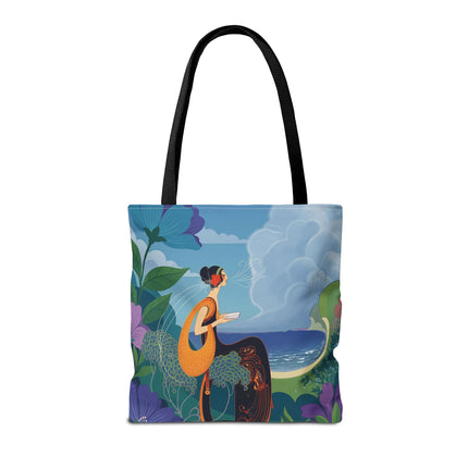 🌊🌺 The Lady Of The Seaside Garden Tote Bag – Art Deco Coastal Fantasy