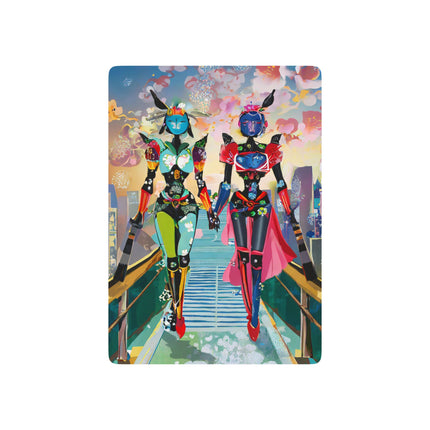 Cyber Punk Robot Models Playing Cards
