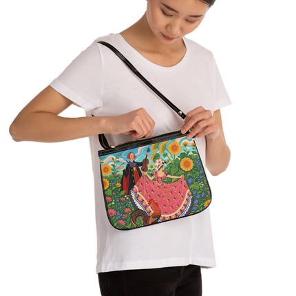 🎻🐓 The Garden Serenade Small Shoulder Bag – Art Deco Folk Whimsy