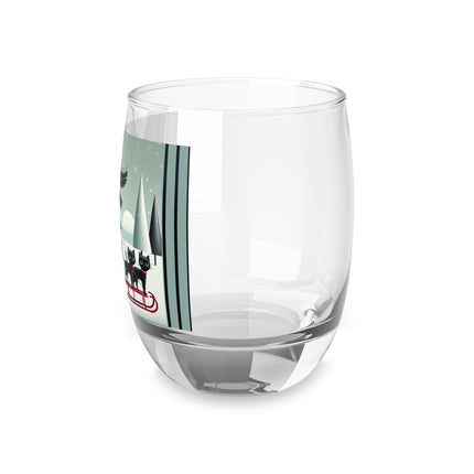 Red Sled & Curious Cats Whiskey Glass