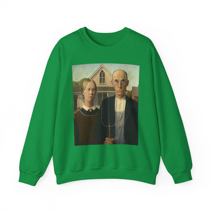 American Gothic by Grant Wood Heavy Blend™ Crewneck Sweatshirt