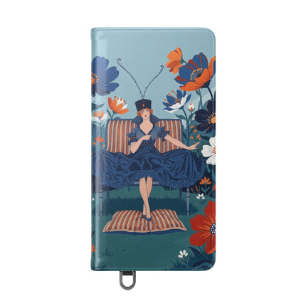 🌺🎩 The Lady Of The Grand Flower Garden Flip Case – Art Deco Floral Fantasy