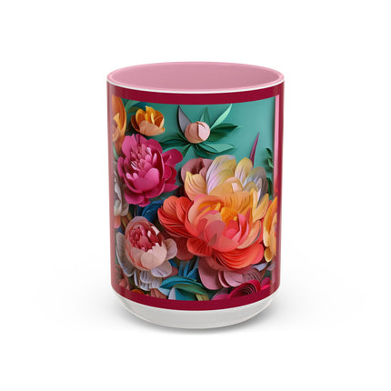 Peonies in Full Bloom Colorful Mugs (11oz, 15oz)