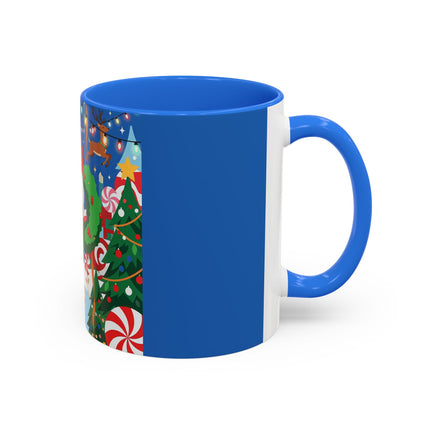🦌🍬 The Lady Of The Peppermint Christmas Garden Colorful Mug – Colorful Art Deco Holiday Fantasy