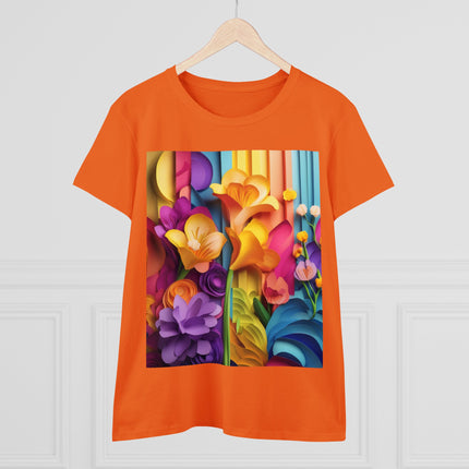 The Graceful Freesia Women's Midweight Cotton Tee