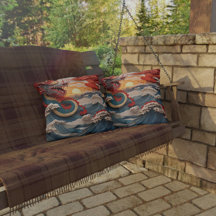 Emergence of the Dragon Outdoor Pillows