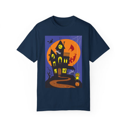 Halloween Night at the Haunted House Unisex Garment-Dyed T-shirt
