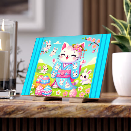 Springtime Kitten’s Easter Joy Ceramic Tile