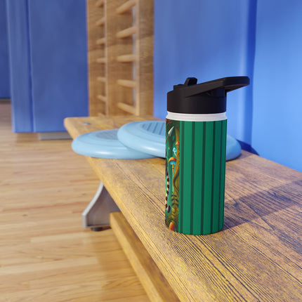 Silent Stripes Stainless Steel Water Bottle, Standard Lid