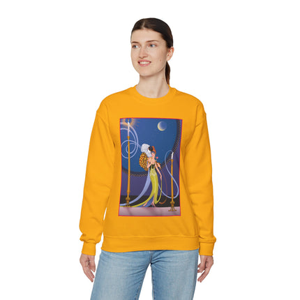 Smoke and Secrets: A Glamorous Encounter in Prohibition Era Heavy Blend™ Crewneck Sweatshirt