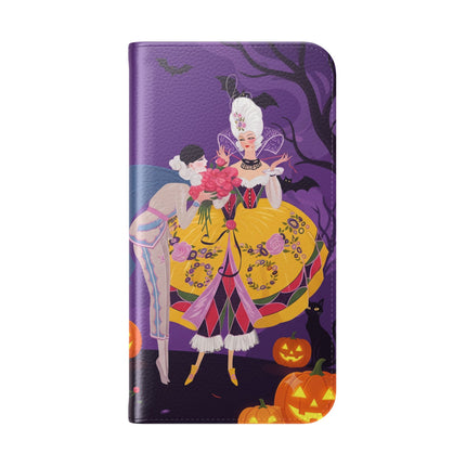 🎭🌹 The Harlequin Rose Masquerade Flip Case – Theatrical Halloween Romance