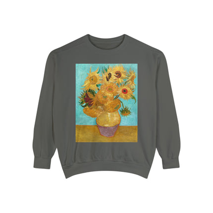 Vase with Twelve Sunflowers by Vincent Van Gogh Unisex Garment-Dyed Sweatshirt