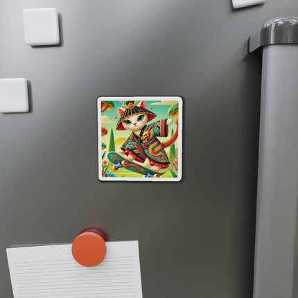 Dragon Dance on Wheels Die-Cut Magnets (5 Sizes)