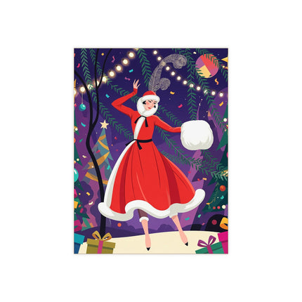 ❄️🎄 The Christmas Snowball Dance Ceramic Tile – Art Deco Holiday Whimsy