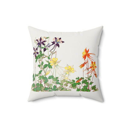 Aquilegia Flower by Tanigami Kônan Spun Polyester Square Pillow