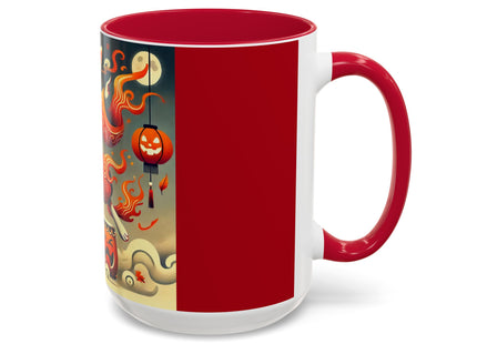 Jack-O’-Lantern Drums & The Kabuki Rabbit Colorful Mugs (11oz, 15oz)