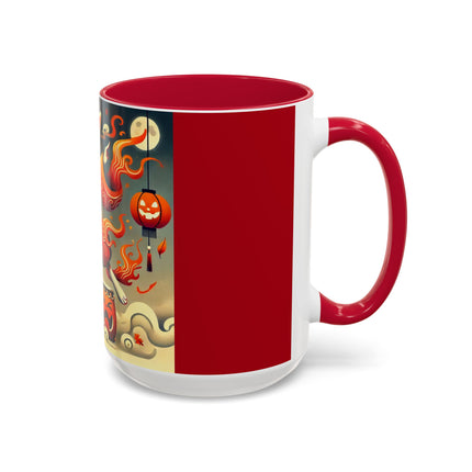 Jack-O’-Lantern Drums & The Kabuki Rabbit Colorful Mugs (11oz, 15oz)