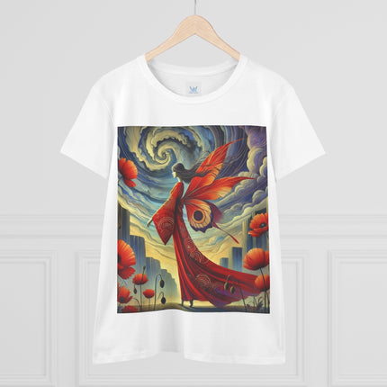 The Poppy Fairy in the Wind Cotton Tee