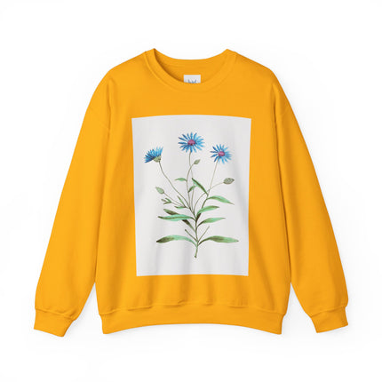 Blue Strawflower by Anselmus Boëtius de Boodt Heavy Blend™ Crewneck Sweatshirt