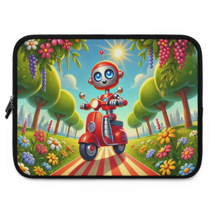 The Traveling Robot Youth Laptop Sleeve – Adventure, Curiosity & Playful Discovery