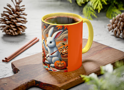 Halloween Rabbit’s Kabuki Jack-o’-Lanterns Colorful Mugs (11oz, 15oz)