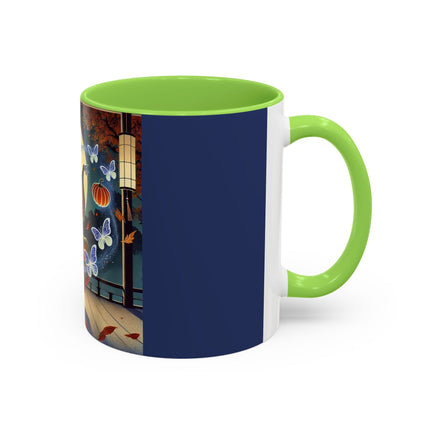 Court Magician with Ghost Butterflies Colorful Mugs (11oz, 15oz)