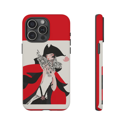 Crimson Masquerade Phone Case – Dramatic Grace & Bold Elegance
