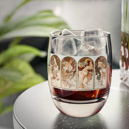 The Seasons by Alphonse Maria Mucha Whiskey Glass