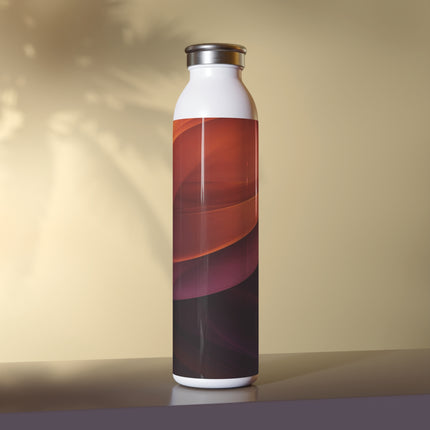 Wave Pattern with Intertwined Hues of Orange, Rose, Maroon, and Purple Slim Water Bottle