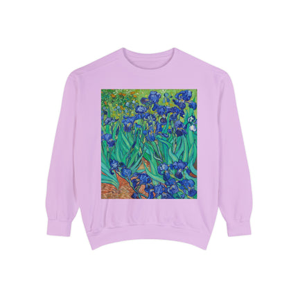 Irises by Vincent Van Gogh Unisex Garment-Dyed Sweatshirt