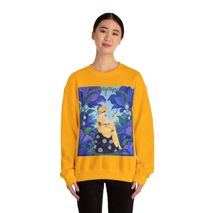 🪞🌺 The Enchanted Garden Mirror Crewneck Sweatshirt – Art Deco Fashion Whimsy