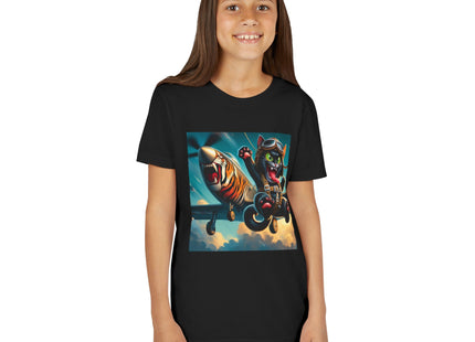 Parachuting Cat Commando Youth Short Sleeve Tee