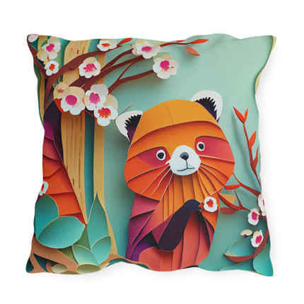 A Playful Red Panda Outdoor Pillows