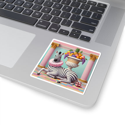 Zebra, Fruit, and Pink Columns Kiss-Cut Stickers (4 Stickers)