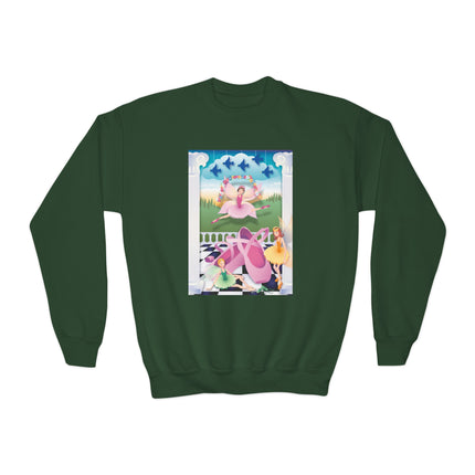 Graceful Enchantment Youth Crewneck Sweatshirt – Ballet Beauty & Artistic Expression