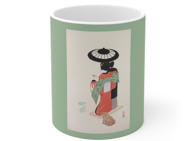 Illustrations of Japanese Toys Pl.020 by Kawasaki Kyosen Ceramic Mug 11oz