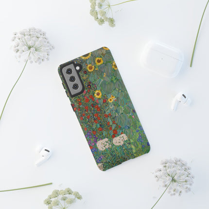 Farm Garden with Sunflowers by Gustav Klimt Phone Cases