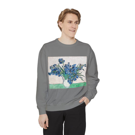 Irises by Vincent Van Gogh Unisex Garment-Dyed Sweatshirt