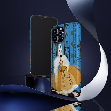 🎭🌹 The Lady At The Masquerade Gates Phone Case – Art Deco Fashion Illustration