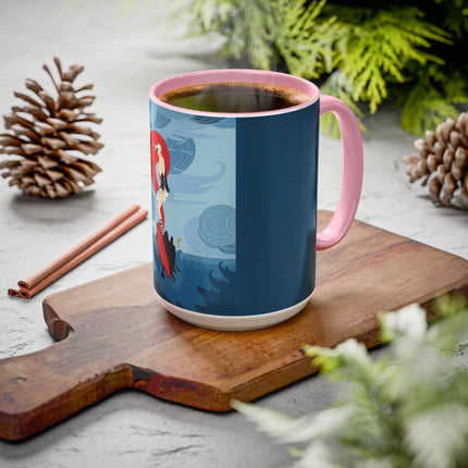 Siren of the Waves Colorful Mugs – Dramatic Sea Power & Bold Elegance