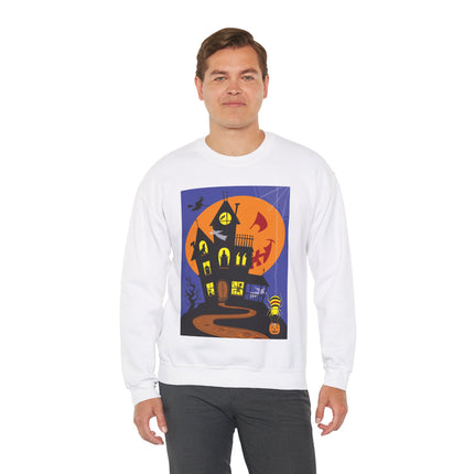 Halloween Night at the Haunted House Unisex Heavy Blend™ Crewneck Sweatshirt