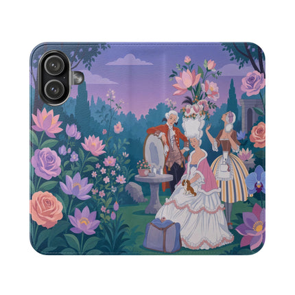 🌸🐶 The Grand Garden Dressing Flip Case – Art Deco Floral Elegance