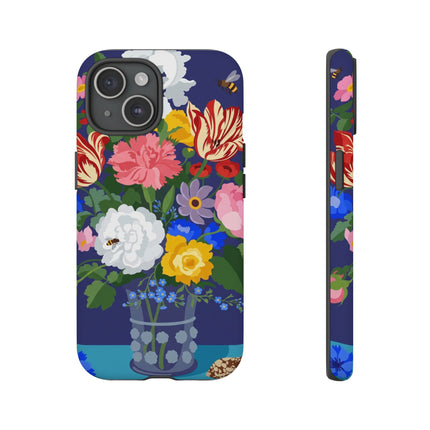 Midnight Floral Bouquet Phone Case – Vibrant Blooms & Enchanted Garden