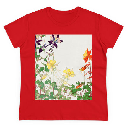Aquilegia Flowers by Tanigami Kônan Women's Midweight Cotton Tee