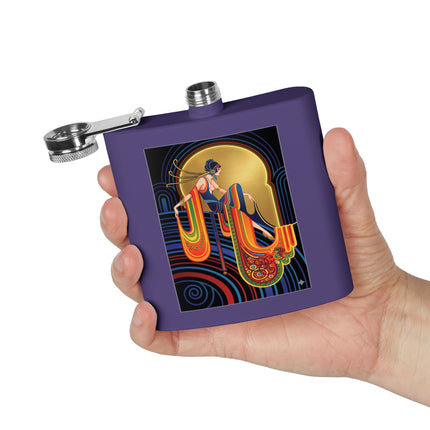 Art Deco Muse Flask – Golden Radiance & Elegant Poise