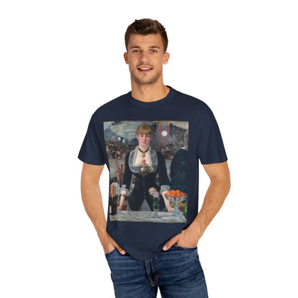 A Bar at the Folies-Bergère by Edouard Manet Unisex Garment-Dyed T-shirt
